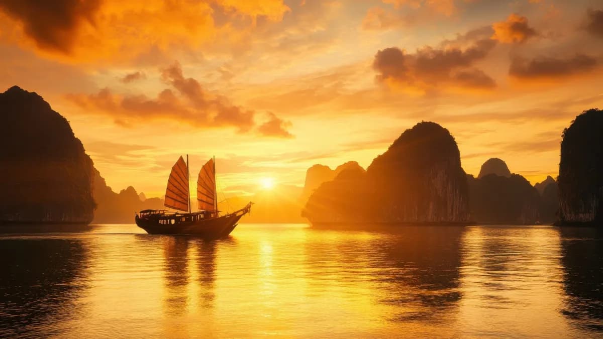 Ha Long Bay at sunrise