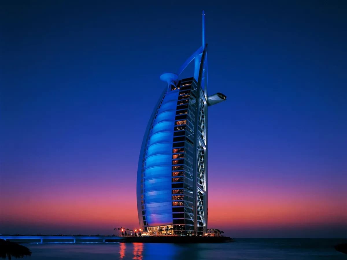 Burj Al Arab at sunset, Dubai