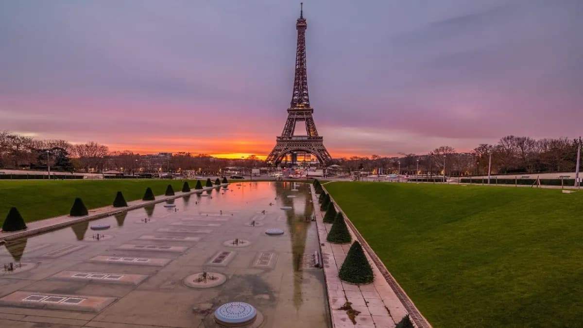Eiffel Tower at sunset, Paris