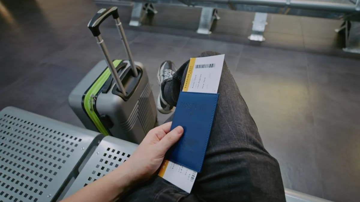Reviewing travel documents before a trip