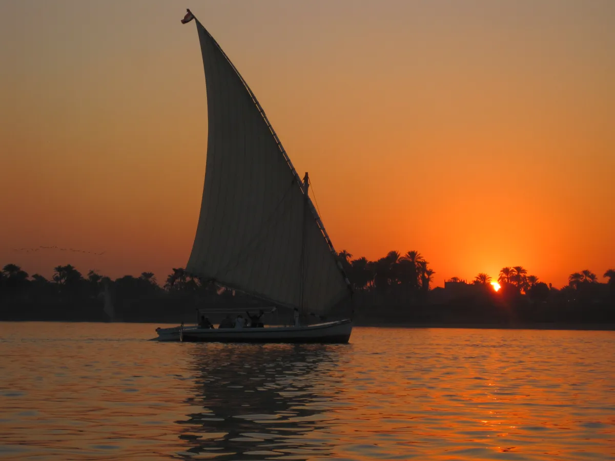 Felucca on the Nile at sunset