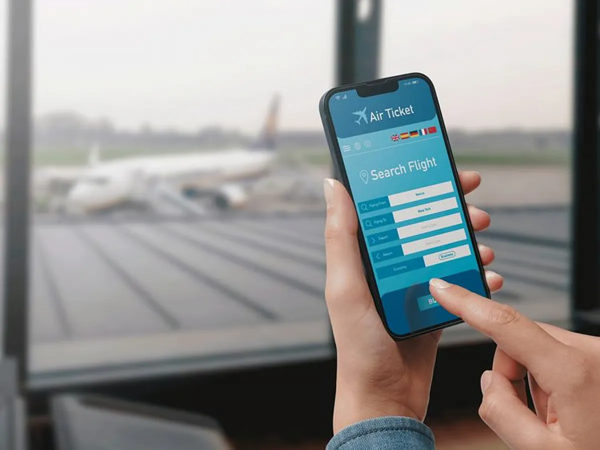 Comparing flight prices on a phone