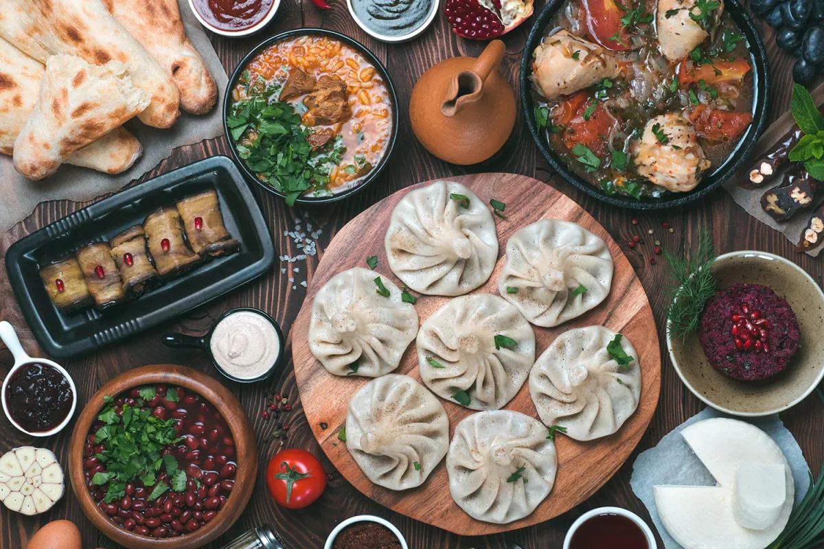 Georgian supra feast — khachapuri and khinkali