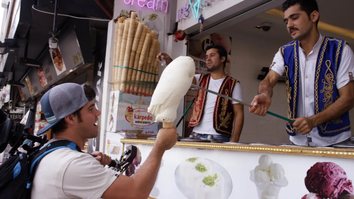 Traditional Turkish ice cream vendor